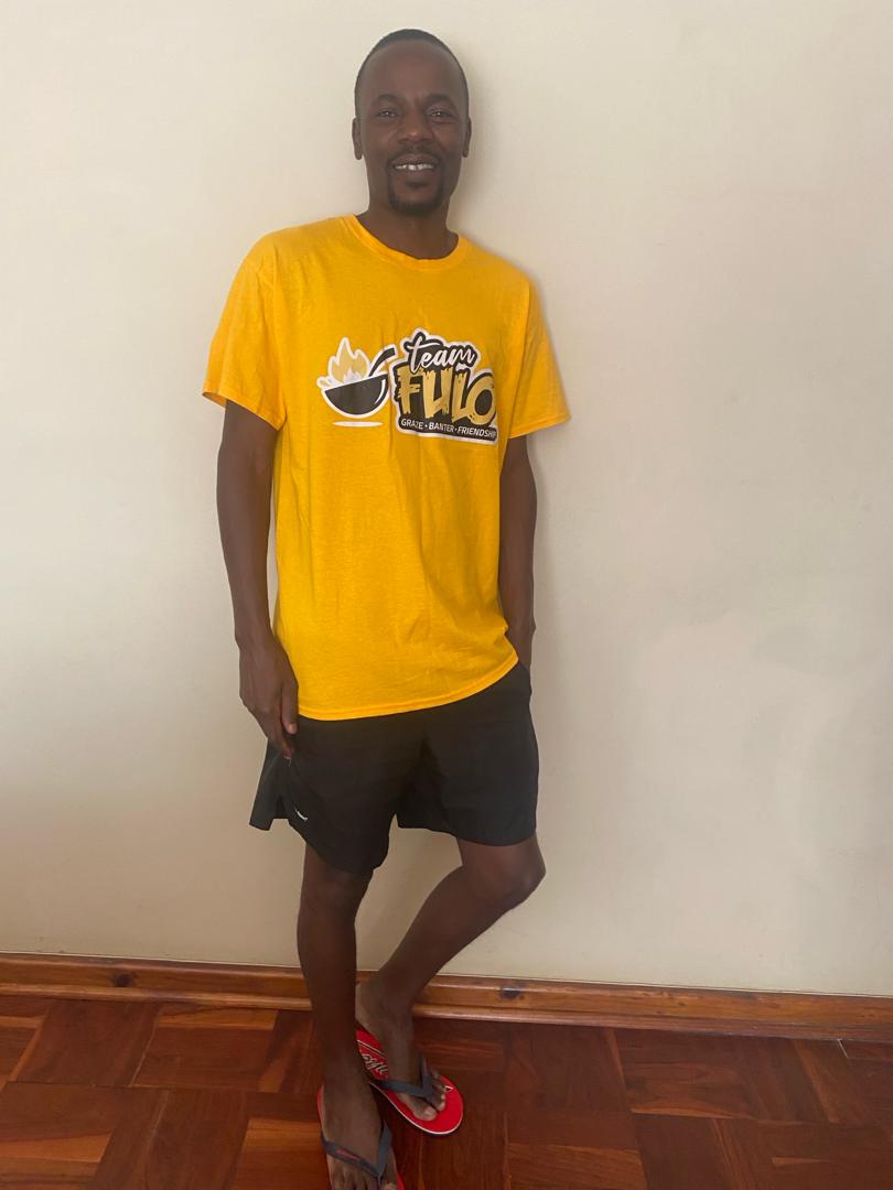 My beautiful Yellow @TeamFuloZim t-shirt is finally here. I like it unfortunately size L is too big for me - Vamwe takawonda hatina matumbu. I have to order another small size. GRAZE.BANTER.FRIENDSHIP