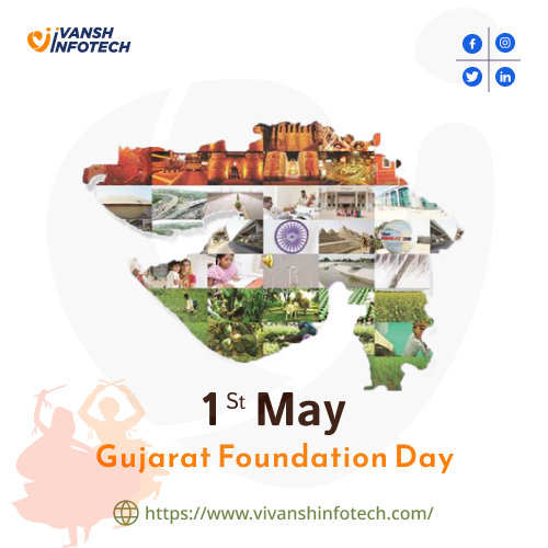 ' 🎀 Celebrating the rich heritage and progress of Gujarat on its establishment day, May 1st. A land of vibrant culture, entrepreneurial spirit, and remarkable growth. Here's to many more milestones ahead! 🙌 🎊 🎉 

#GujaratDay #GujaratPride #CelebratingProgress #VibrantGujarat