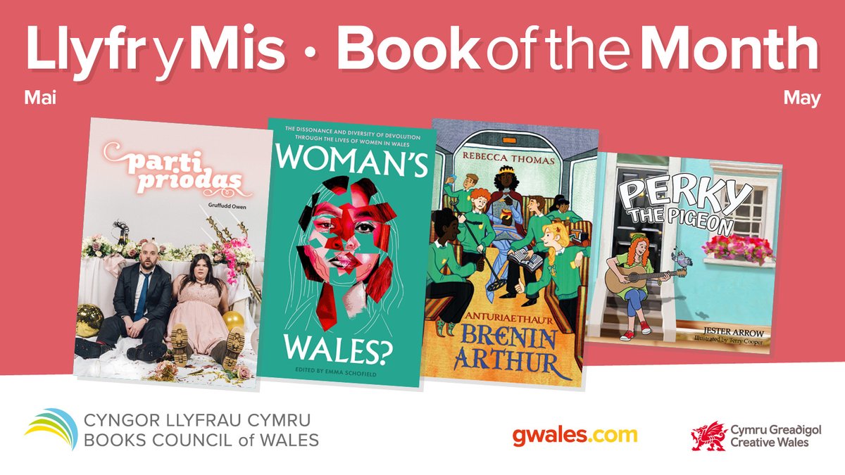♥️ reading? Love our May Books of the Month.

🔹Parti Priodas - Gruffudd Owen
🔹Woman's Wales? - Ed. Emma Schofield,
🔹Anturiaethau'r Brenin Arthur - Rebecca Thomas 
🔹Perky the Pigeon - Jester Arrow, illust. Terry Cooper

📚Available from your local bookshop.

#ChooseBookshops