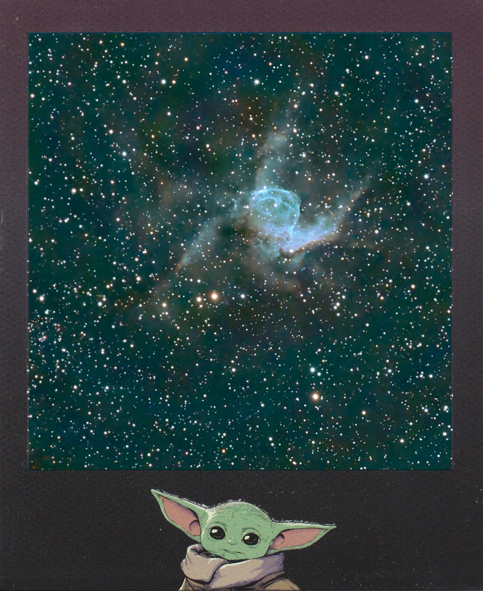 @spaceibles @CopernicSpace @WaltzinPeacock @LadyRocketSpace @GBsavant @WhaleCartel gm My entry is a composite of one of my Polaroids and NGC 2359 or what is more recently referred to as the 'Baby Yoda Nebula'. Both my own photography. @elfearsfoxsox @Boxio3 @mamaralic