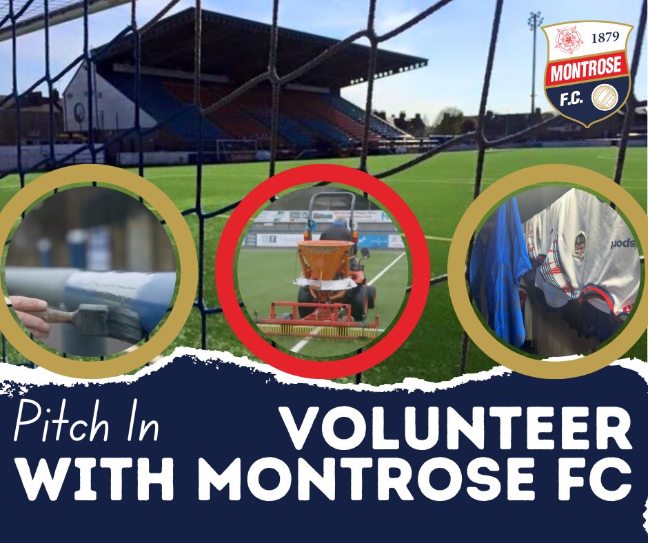 ARE YOU ABLE TO ‘PITCH IN’ & VOLUNTEER WITH MFC? Are you a fan of football and keen to get more involved with your local club? Montrose Football Club is looking for enthusiastic volunteers to join our team! Full details here montrosefc.co.uk/2024/05/01/are…