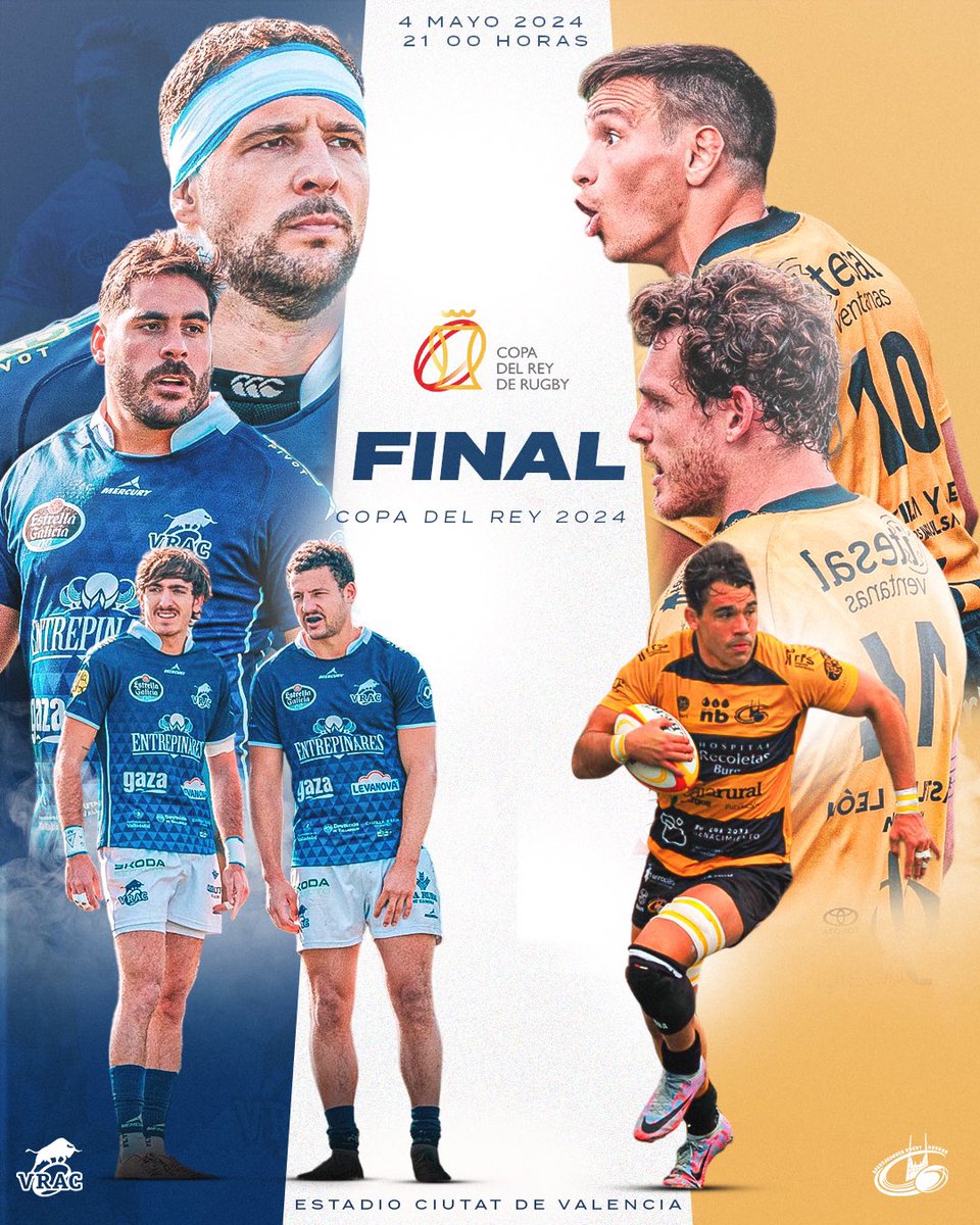 🏆 𝐅𝐈𝐍𝐀𝐋 𝐂𝐎𝐏𝐀 𝐃O 𝐑𝐄𝐘 𝟐𝟎𝟐𝟒 🏉 @VRAC vs @RugbyAparejos 🤔E ti, de quen ves sendo?