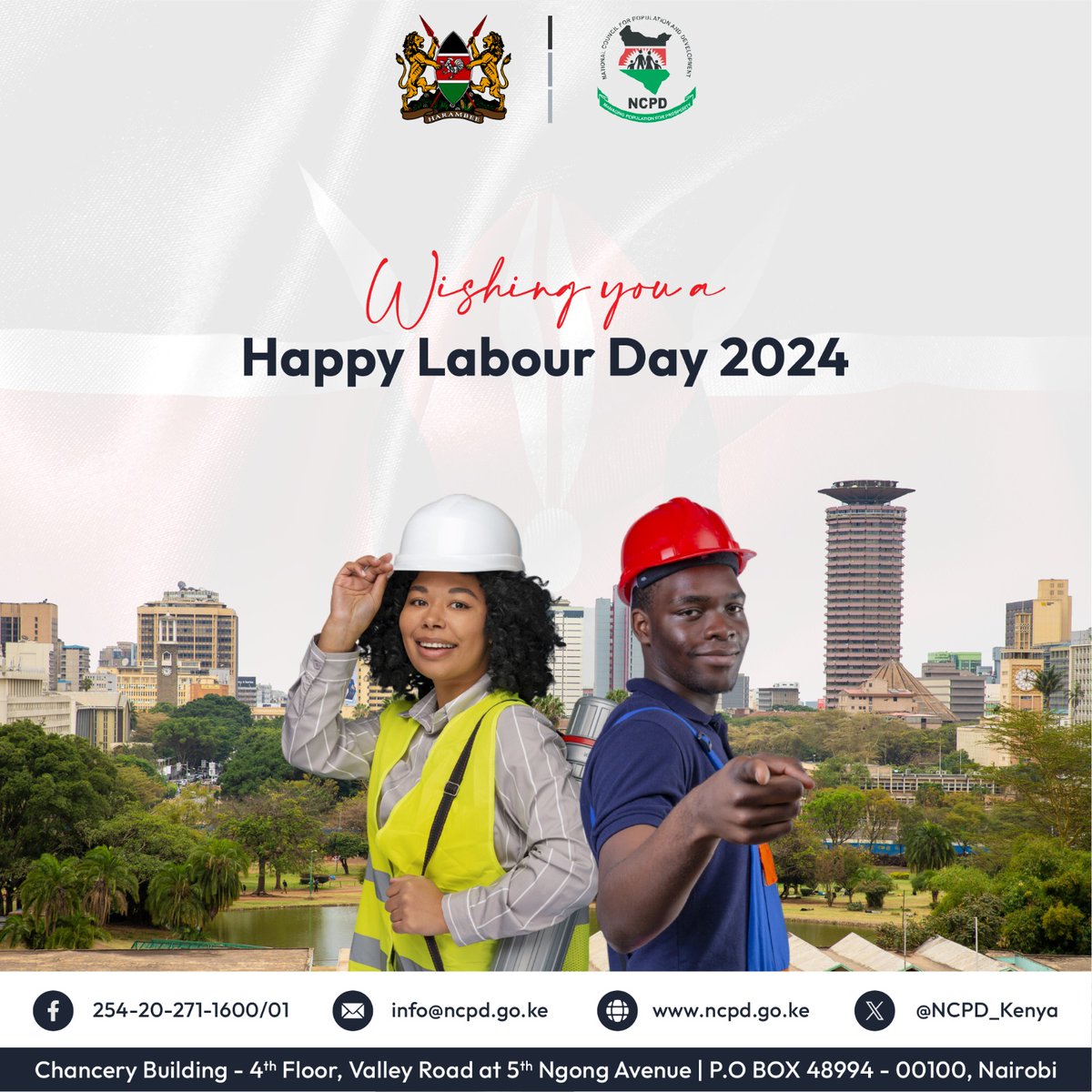 The @NCPD_Kenya Board of Directors, DG @DrAbeySheikh , the Senior Management and all Staff Wishes you all a Happy Labour Day We celebrate your hard work and commitment towards a better society. #LabourDay2024