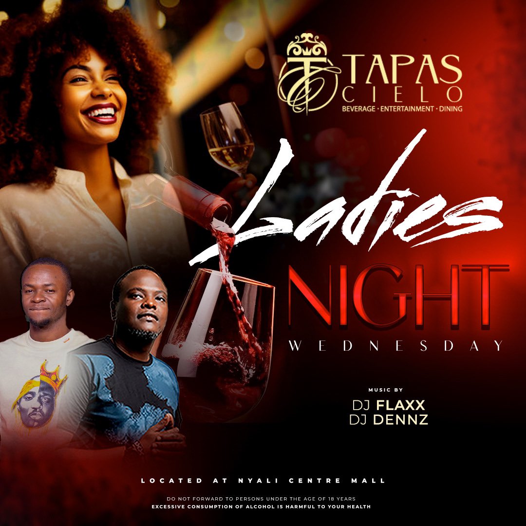 Ladies Night labour day edition at Tapas tonight with @deejay_flaxx @djdennz254 UEFA Champions League live in HD on our screens Reservations: 0739 888 888 #LoveTapasCielo #LadiesNight #LabourDay