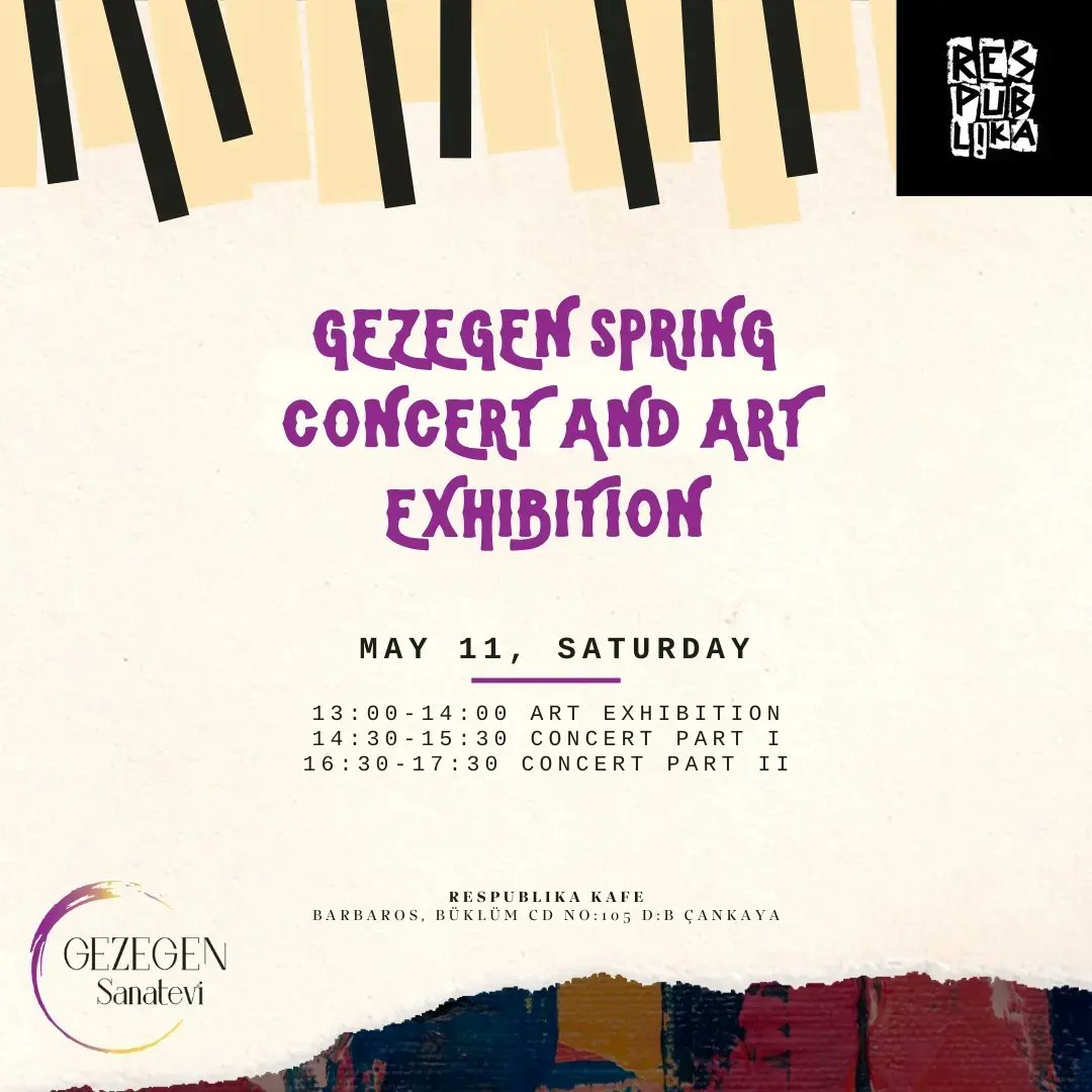 ✨Hepinizi ilk konser/resim sergimize davet ediyoruz✨
🎹We welcome you all to join us at our first concert/art exhibition @respublika_kafe🎨
#ankaraetkinlik #ankararesimsergileri #ankarapiyanokursu #ankaraexpatlife #ankararesimsergisi #ankarasanat #ankararesimkursu #ankarakonser