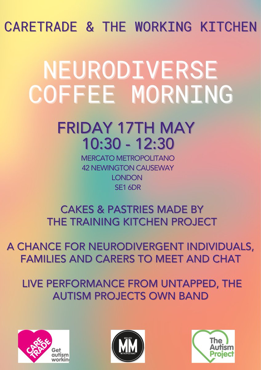 Look forward to seeing people at  @mercatometropol on the 17th May #getautismworking #autism #neurodiversity #UnTapped @GSTTnhs @GSTTInclusion @lb_southwark @cosouthwark @se1 @PartnershipSWK @SBILondon @ResourcesAutism