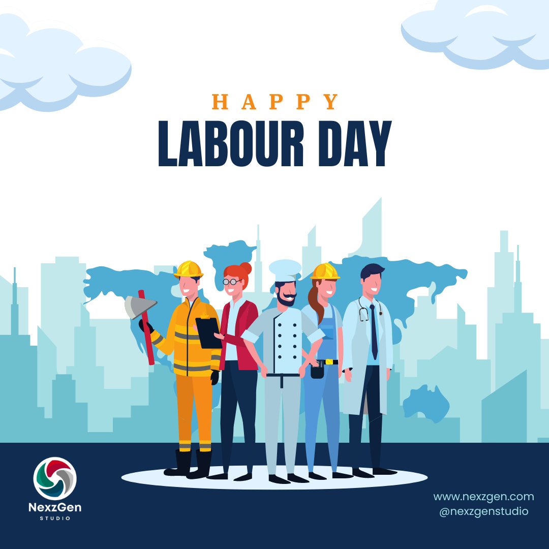 NexzGenStudio's tweet photo. Happy Labour Day! 🥳 Today, we honor the hard work and sacrifices of workers across all industries who help drive our economy forward. At NexzGen, we’re incredibly grateful for our dedicated team that puts in tireless effort every day to deliver innovative solutions. https://t.co/dyzuUWPP8a