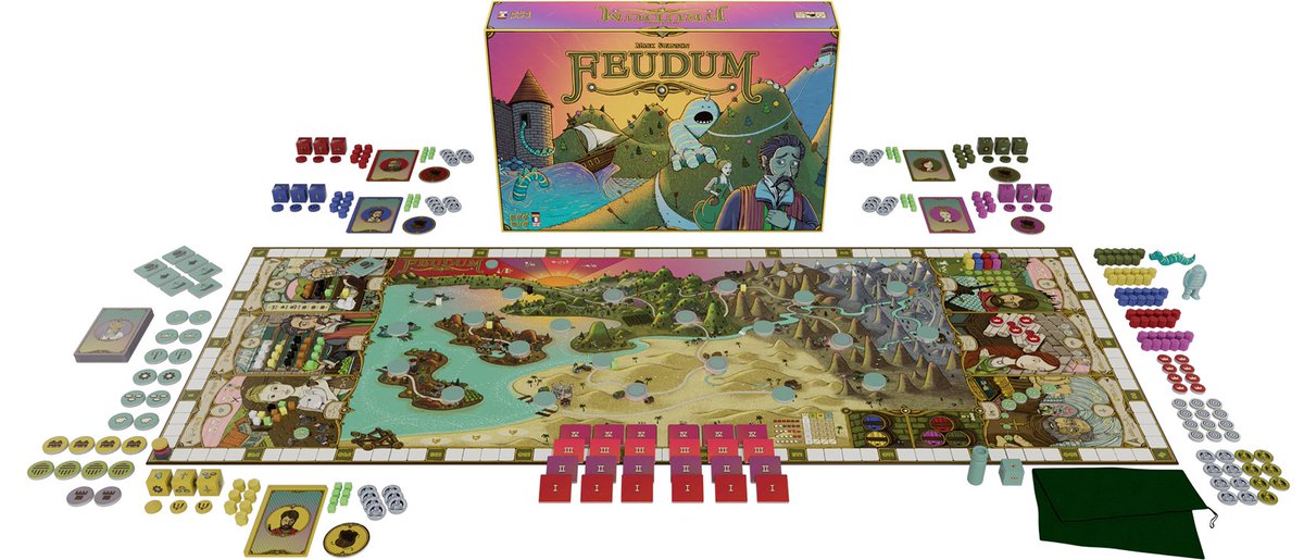 Feudum by <a href="/oddbirdgames/">Odd Bird Games</a>!  This is the Septennial edition Coming to Gamefound on May 14th.  It’s worth checking out the huge metal Clockwork Behemoth.