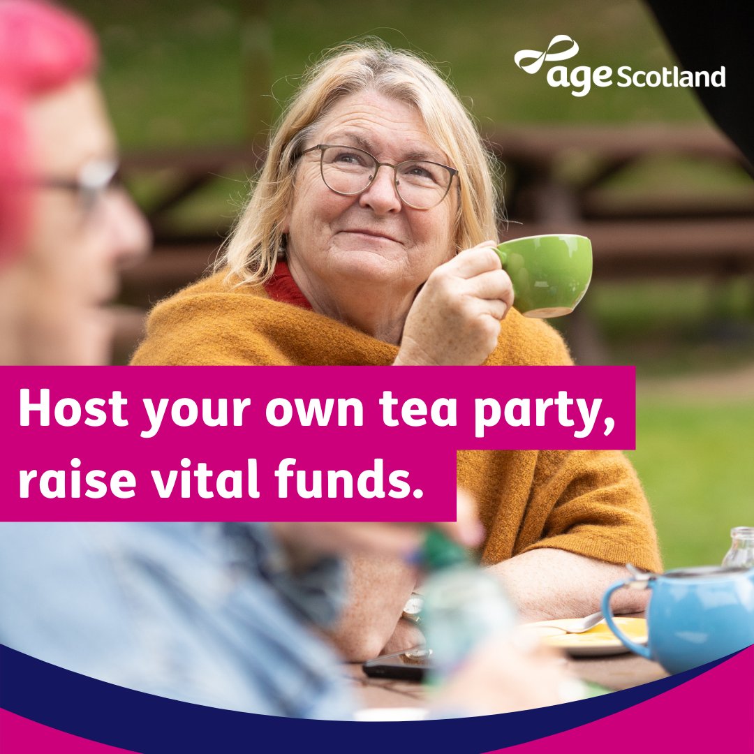 There’s nothing like a good cup of tea and some cake to bring people together. This May, we’re inviting people across the country to host a #TimetoTalk Tea Party to help us raise vital funds to support older people across Scotland. Sign up at age.scot/TimetoTalk