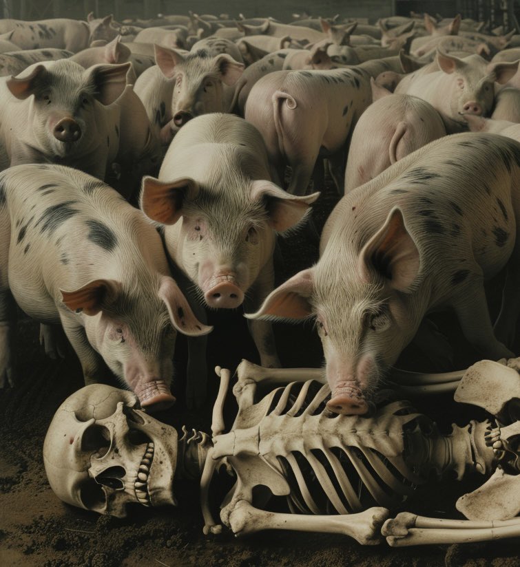 If you feed a human body to pigs, they will eat just about all of it except the teeth. Several murderers in rural areas have used this fact to their advantage.