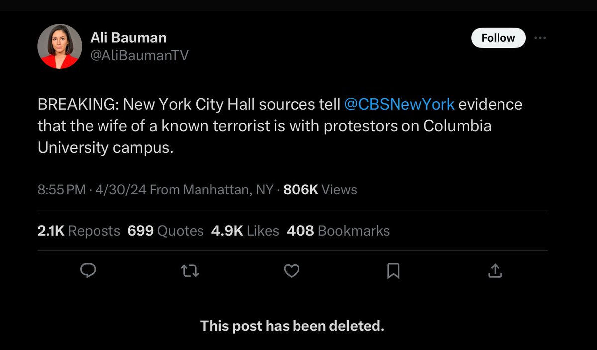 Why did ⁦@AliBaumanTV⁩ delete this post?