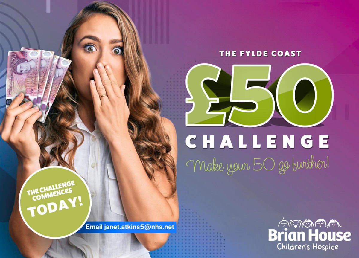 The Fylde Coast £50 Challenge is here! We have a collection of teams ready and raring to go, but we have room for even more. If your work colleagues think they have what it takes, don't hesitate to contact Janet to find out more and get involved! Janet.atkins5@nhs.net