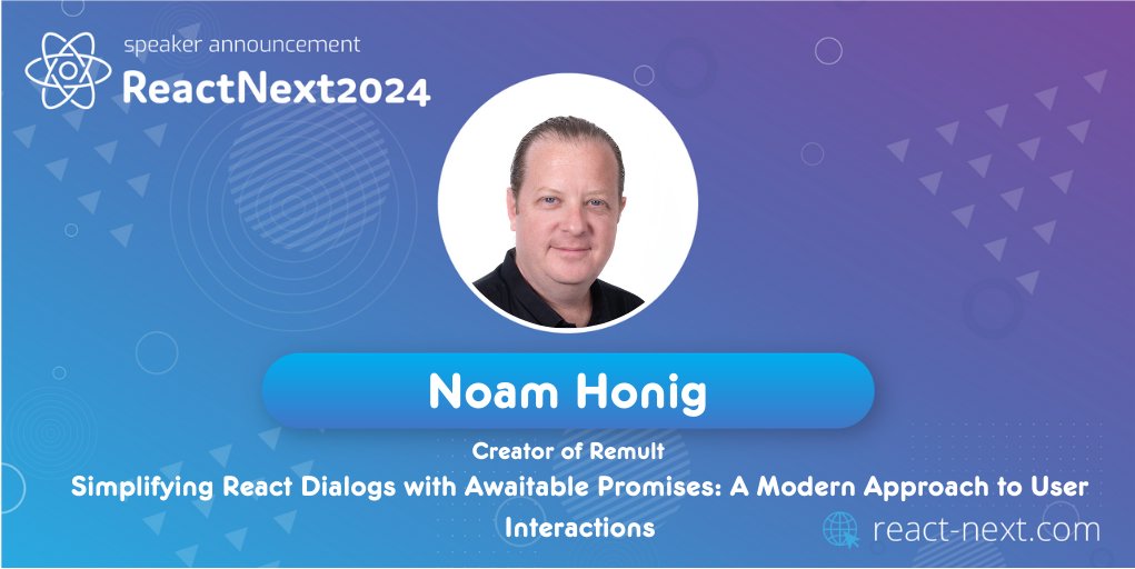 ReactNext's tweet photo. We are proud to announce that @noamhonig will be speaking at #ReactNext24!
Check out the full agenda at https://t.co/qYpJCGjOL7 https://t.co/EfPA9BdOrF