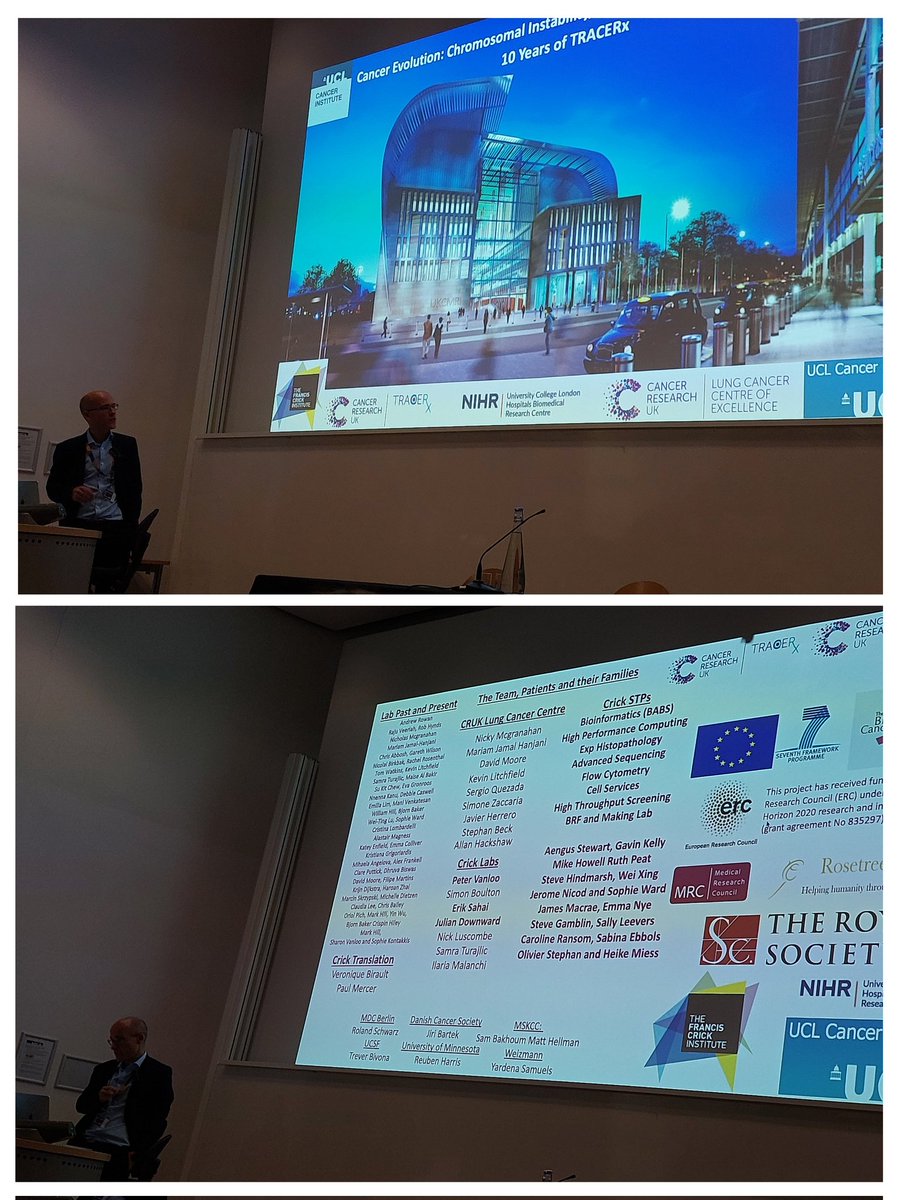 Great opening for the UCL Cancer Domain symposium with @CharlesSwanton. Charlie took us on a cancer evolution journey through 10 years of TRACERx study @uclcancer @TheCrick @CRUKresearch @CRUKCOLcentre @MariamJHanjani @NnennayaKanu @NickyMcGranahan @QuezadaLab