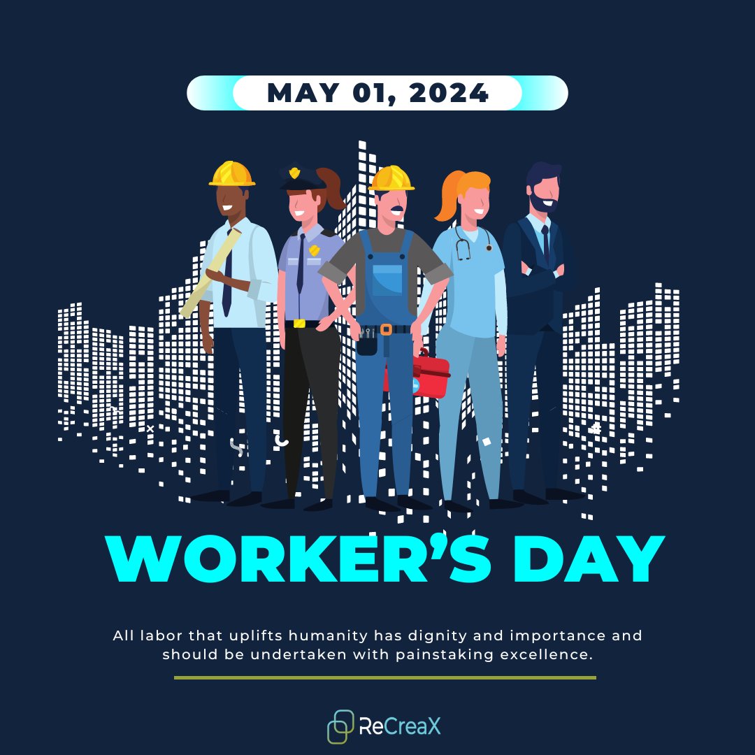Happy Workers' Day to all the hardworking individuals who power our world forward! 💪
At ReCreaX, we're honored to connect emerging talent with practical experience opportunities that help build the workforce of tomorrow. 
#WorkersDay #DiverseWorkforce #Recreax