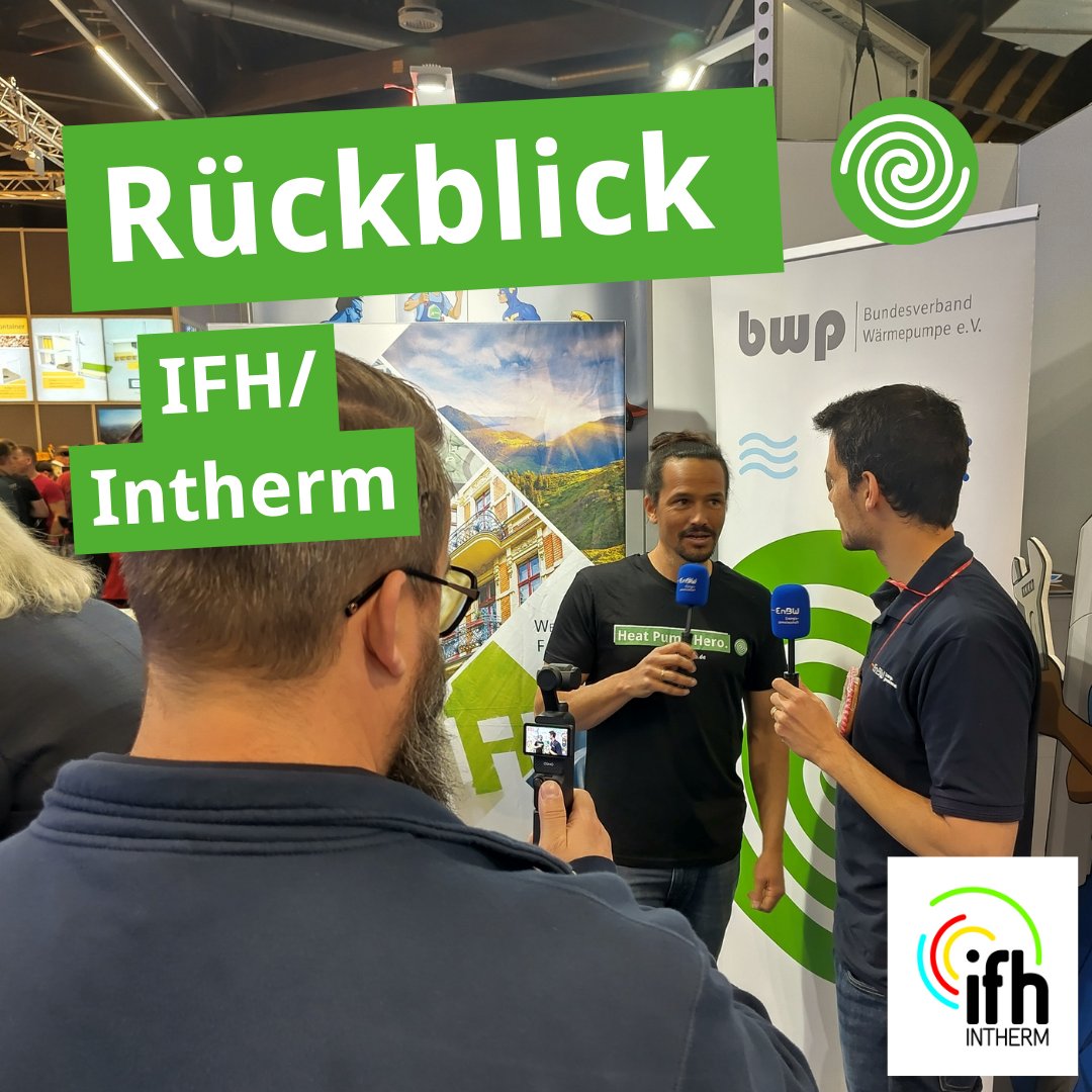 Der BWP blickt zurück auf spannende Messetage auf der IFH/Intherm in Nürnberg!

Neben unseren e-Learning-Programmen haben wir die vielen Besucher über die Qualifizierung nach VDI 4645 und die Zertifizierung zum 'Fachbetrieb Wärmepumpe' informiert!