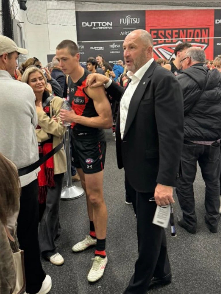 The Collingwood CEO in the Essendon rooms after Anzac Day, but it was a father and son moment. Which I think is fantastic moment.