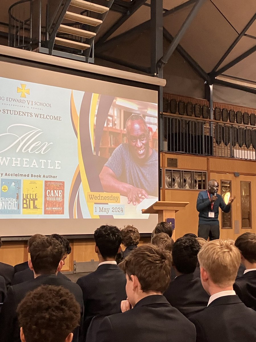 We are delighted to welcome author, Alex Wheatle to speak to Year 9 about his life and books. #KES