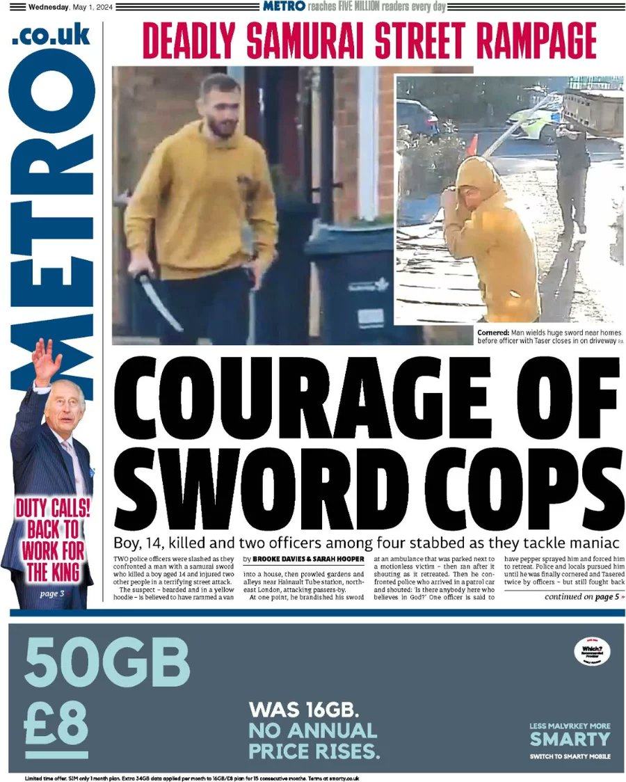 Metro - Courage of sword cops 

#News_Briefing #The_Metro #UK_Papers 

wtxnews.com/courage-of-swo…