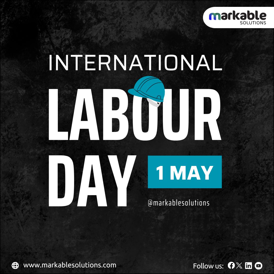 Happy International Labour Day! ✊
Today, we celebrate the incredible contributions of workers around the world. From the factories to the fields, from the offices to the streets, workers are the backbone of our society.
#MayDay #InternationalLabourDay #Markablesolutions