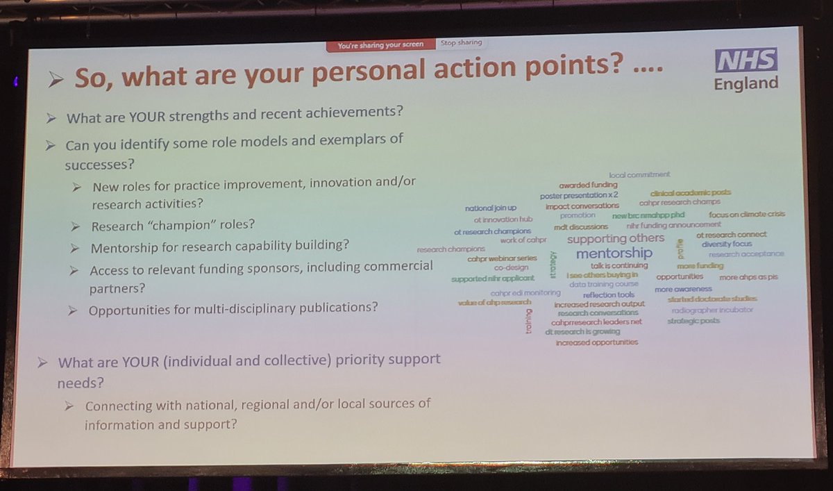 'Our time is now' with @HazelRoddam1 @OfficialCAHPR exciting times ahead for AHP research ➡️ What are your personal action points..? @CAHPRWestMids @CAHPR_EM_hub @CAHPR_Midlands