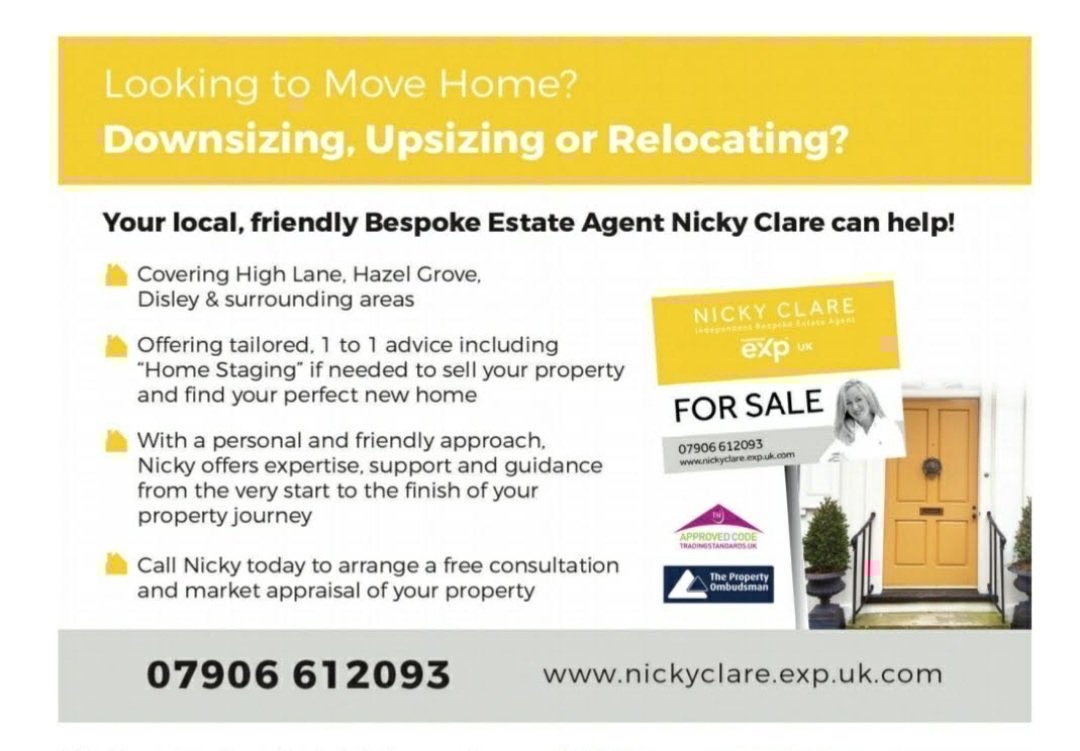 Looking to sell your home ?

#QueenOf winner @nickyclare_ cover ALL #SK postcodes in #Stockport #Cheshire & #HighPeak 

Call to arrange a valuation today 
☎️ 07906 612 093 
#estateagent #property #movinghome #supportlocalbusiness #promotestockport