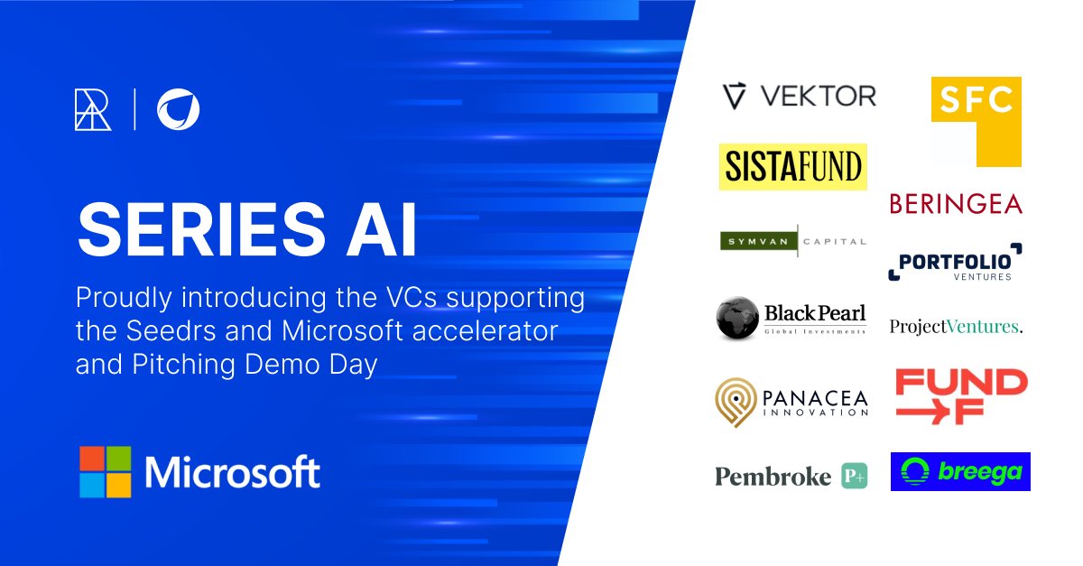 Applications for SERIES AI are well underway 🔥 We are excited to announce some of the funds backing the programme... with more to be announced shortly! For your chance to pitch to a room of investors at Microsoft's offices in June, apply by 10th May 🚀 bit.ly/3w7xVA6