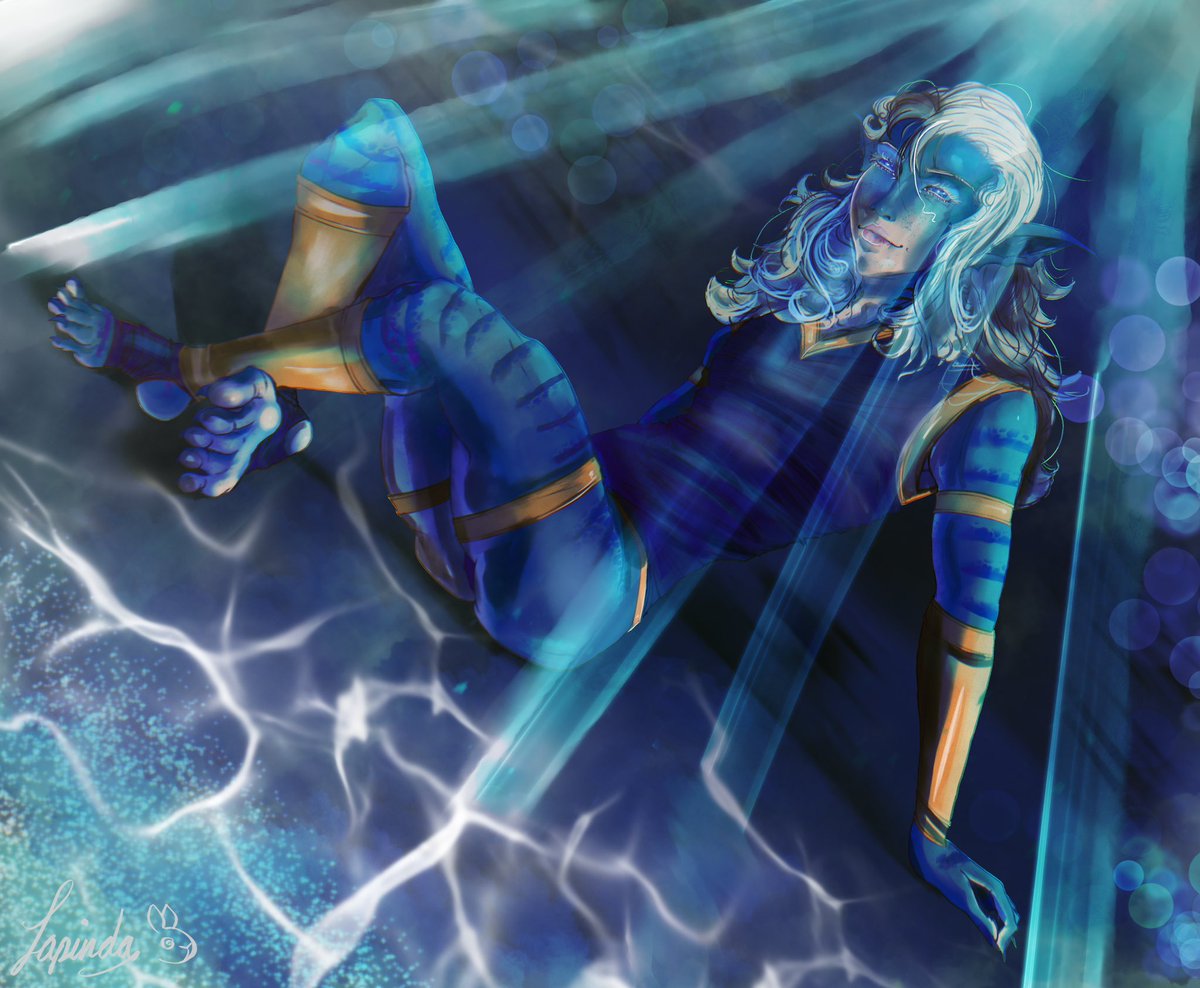 lapindalunaire's tweet photo. ✨new art just dropped!!✨ its been a while since i finished something

this is Iluun, he is a sea-elf rogue who is a dear friends oc/npc in the dnd campaign i play

please like &amp; retweet it would mean a lot <3

#digitalart #dungeonsandragons #originalcharacter #ArtistsOfTwitter https://t.co/FNOiW92rxU
