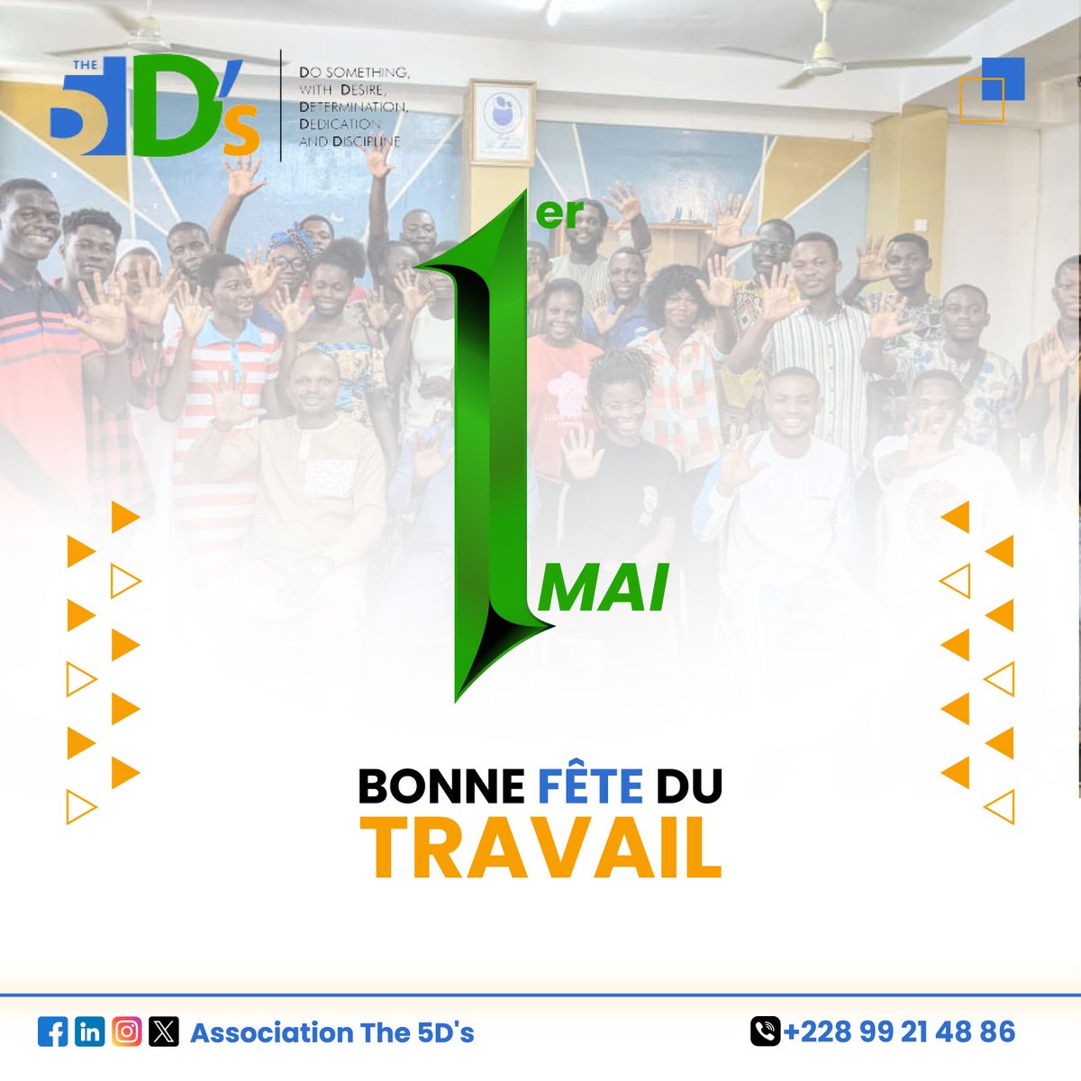 AssoThe5Ds's tweet photo. À tous les travailleurs et travailleuses, vous êtes le moteur de notre société.
En cette journée spéciale, je vous souhaite du succès et de la satisfaction dans toutes vos entreprises.
Bonne fête du travail à vous !
#FêteDuTravail #Reconnaissance https://t.co/24Xjf8tVkA
