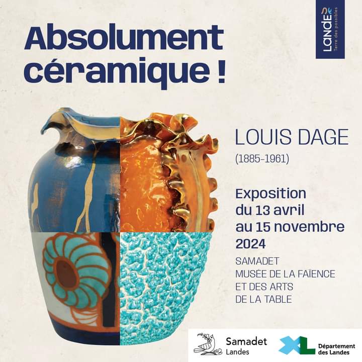 Mahieweb's tweet photo. Le #MuseedelaFaïenceetdesArtsdelatable de @LesLandes40 a inauguré  #AbsolumentCéramique, l'exposition sur l'œuvre foisonnante de Louis #Dage ! Coulures, craquelés, sangs de bœuf et peaux de serpent sont à retrouver à #Samadet jusqu'au 15/11 ! https://t.co/yAlolxfyKg
