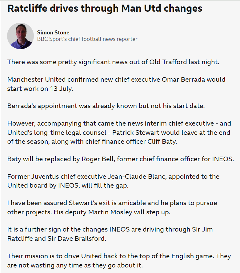 INEOS' control of day-to-day operations @ManUtd, across the board, is almost total. And they are on a mission.