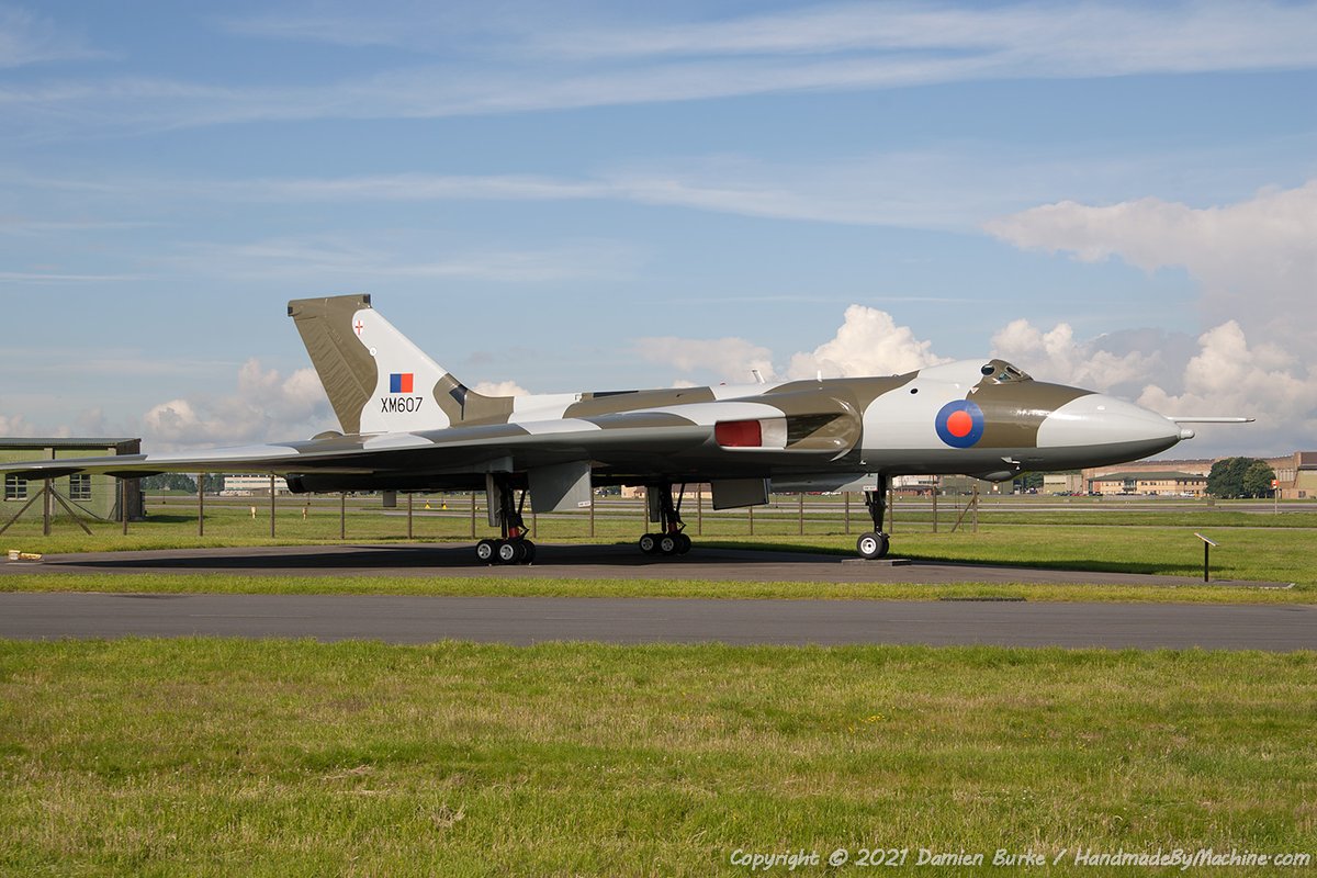 @RDPHistory A pic of 'Black Buck one' Vulcan B.2 S/N XM607, when she was on display at RAF Waddington in 2007.

The logistical effort to get this one aircraft to the Falklands & back was staggering, particularly as the eleven Victor tankers had to take off from the same runway.