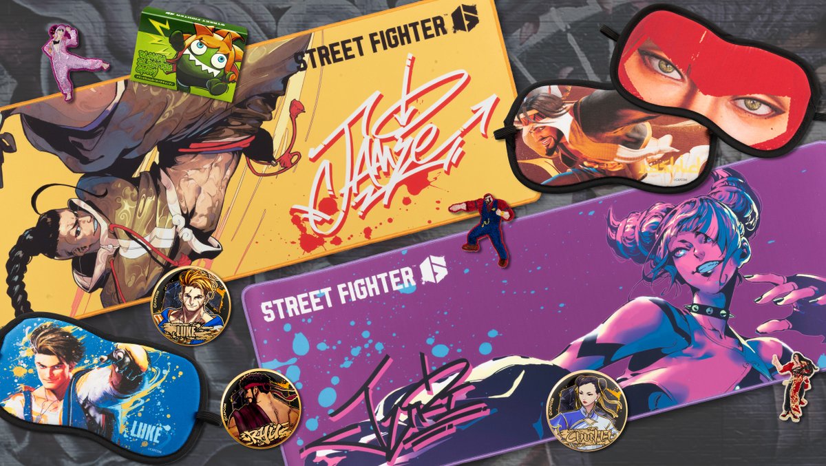 カプコンの人気対戦格闘ゲームが
　　✨おしゃれなグッズに✨
￣￣￣￣￣￣￣￣￣￣￣￣￣￣￣￣
『STREET FIGHTER』『ヴァンパイ ア』など、色々なところに貼れる刺繍ステッカー！

キャラになりきれるアイマスクなど、
楽しみ方はあなた次第🎮#スト6
vvstore.jp/feature/detail…