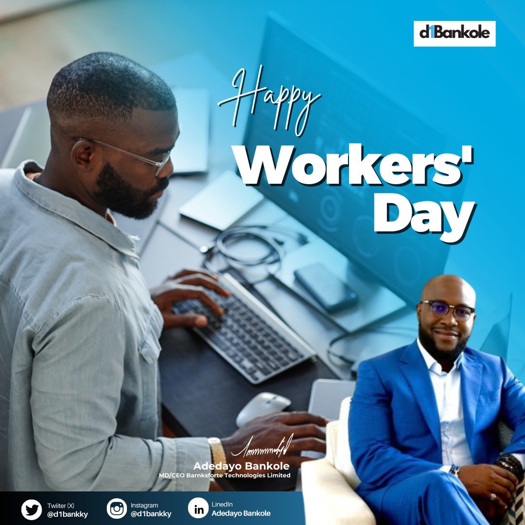 Happy Workers' Day 2024! Success in the workplace should be a collective goal, not one-sided. It is something that everyone in the workspace should strive for. Today and always, we celebrate the hardworking team at @BarnksforteTech and @BGLconsulting #BDTechnovation