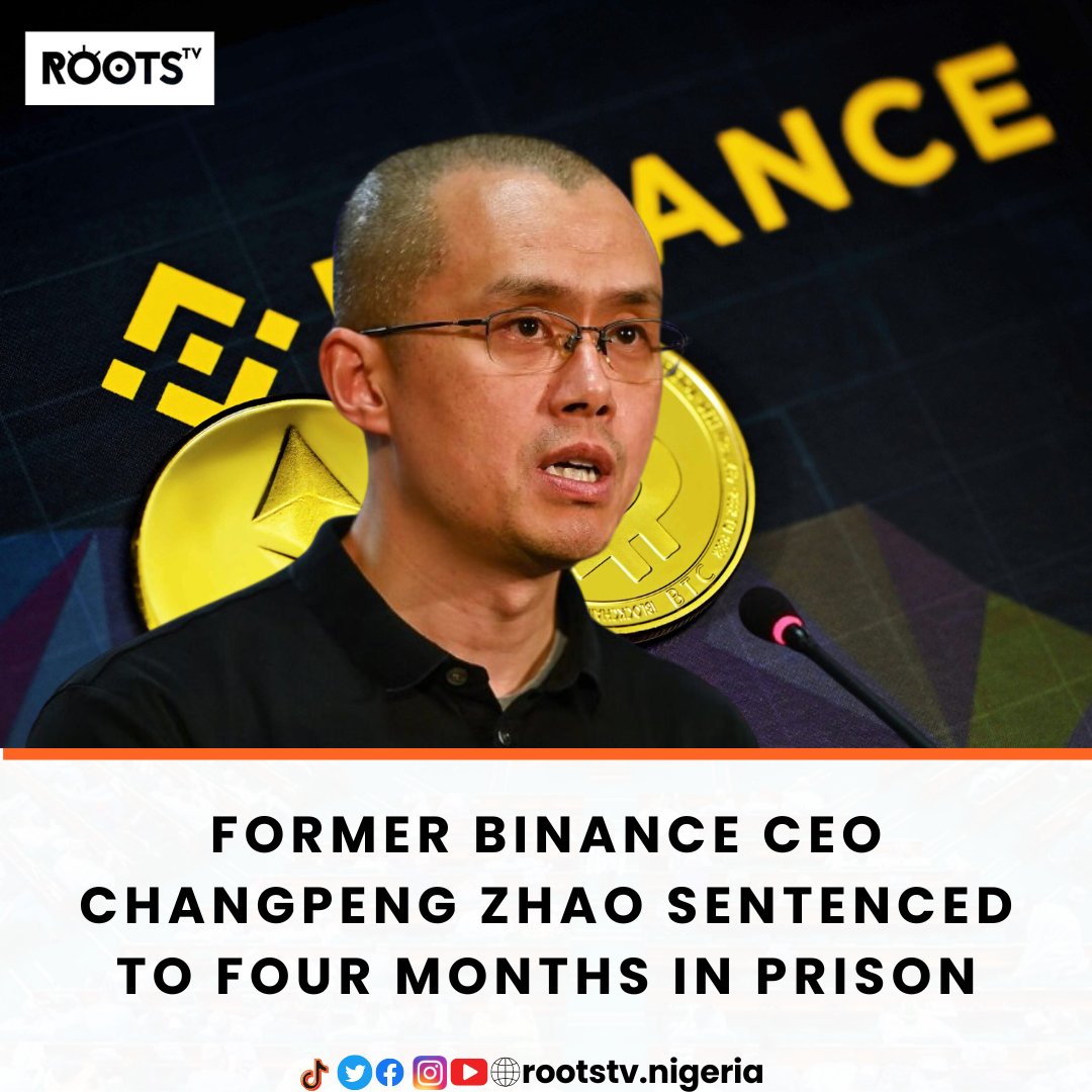 Changpeng Zhao, the founder and former CEO of Binance, has been sentenced to four months in prison by a US District court. #salary #tinubu #fuel #protestisharam #toyinabraham #jamb