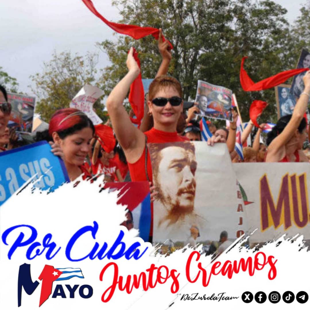 Hoy nuestra Cuba amanece Luciendo lindos colores, Y por la vida y las flores Se reivindica y enaltece Hoy la Patria resplandece Se siente la algarabía La sonrisa y la alegría Del pueblo trabajador Combativo, forjador Desbordando Cubanía. #1Mayo 🇨🇺 #PorCubaJuntosCreamos