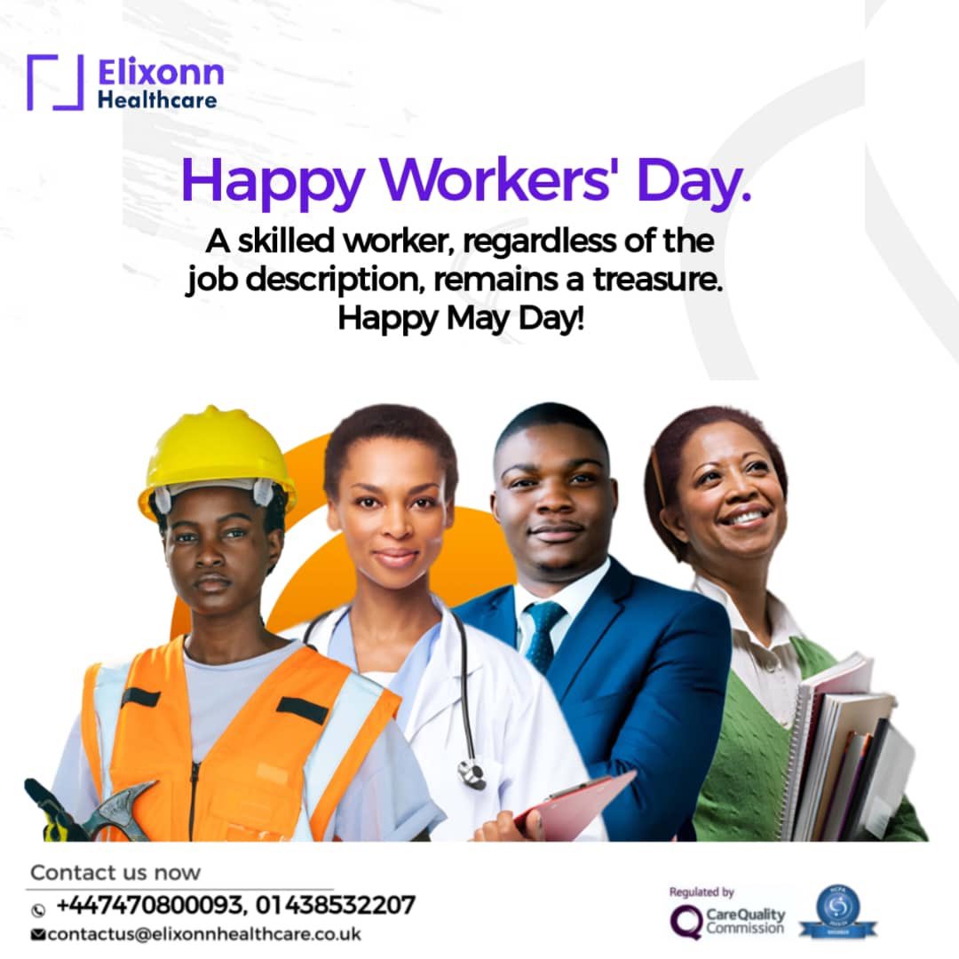 Happy Workers' Day. A skilled worker, regardless of the job description, remains a treasure. Happy May Day! 

#May #may2024 #cleaningservices #HomeComforts #ElderlyCare #homecare #visitingcare #careathome #careservices #socialcare #elderlycare #seniorcare