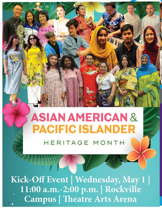 Today marks the first day of May when @montgomerycoll begins celebrating Asian American and Native American Pacific Islander Heritage Month. Come out to the festival and celebrate with educational activities, networking, and food!