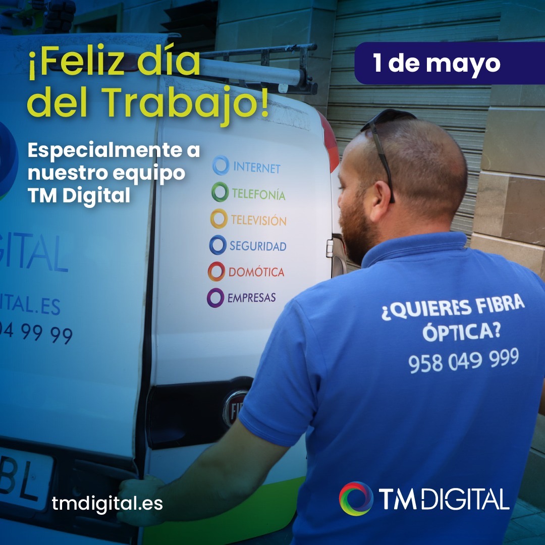 Hoy, felicitamo a todos los trabajadores y trabajadoras, especialmente a nuestro equipo #TMDigital... ¡Porque son MEGA REALES! 💙

Gracias por por vuestro esfuerzo.

Feliz Día del Trabajador 🤩

#DiaDelTrabajador #conexioninternet #fibraopticagranada #internetgranada #Granada
