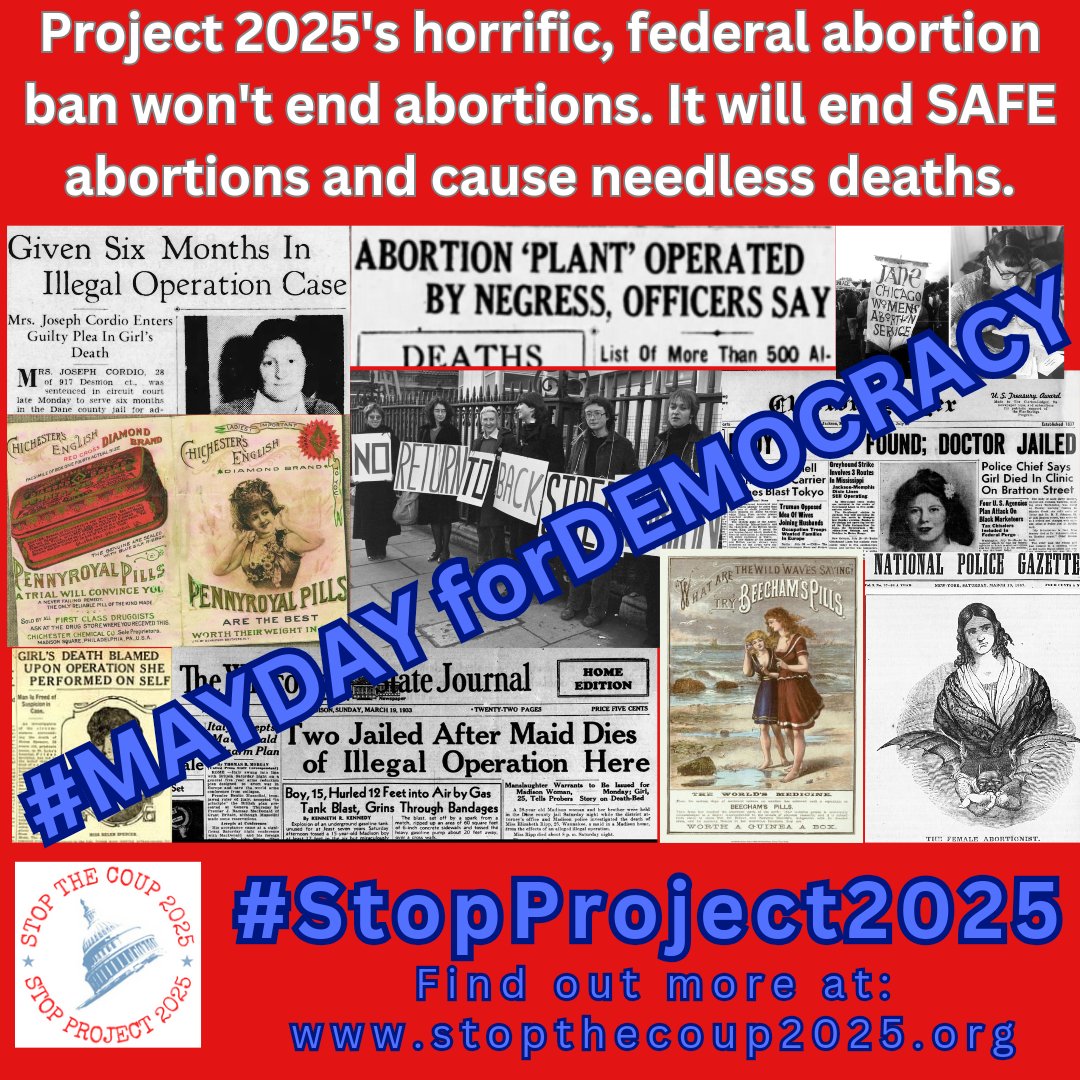 #MAYDAYforDEMOCRACY:
#StopProject2025!!
#AbortionIsHealthcare
#ReproJustice
(link to our report in OG tweet)