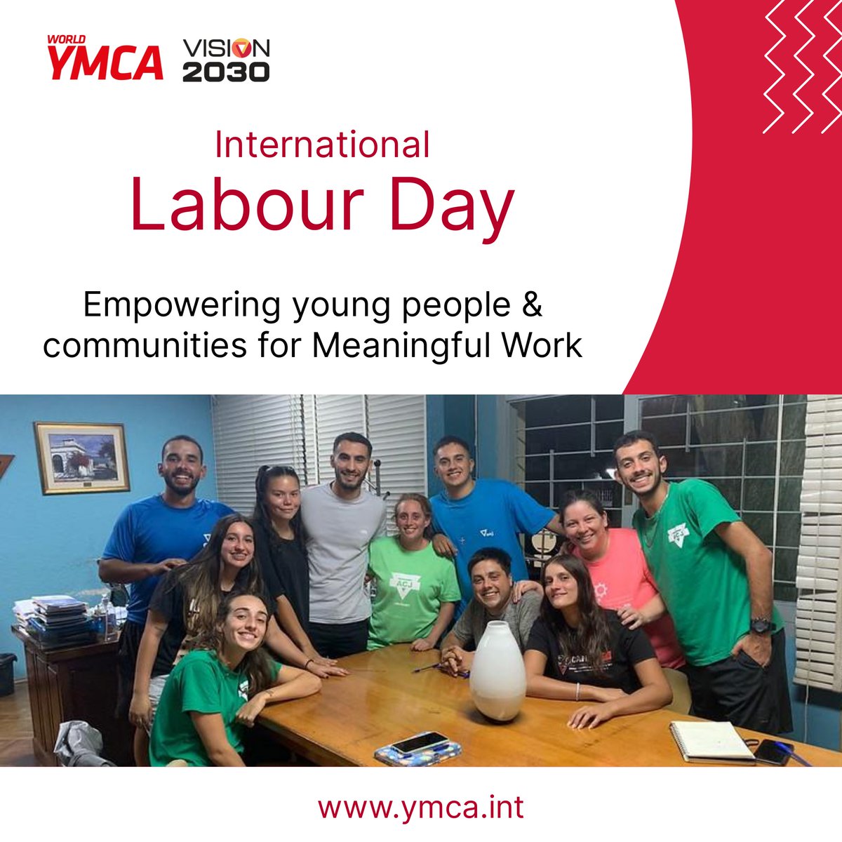 Happy International Labour Day, also known as International Workers' Day. 🌟 YMCAs worldwide are shaping a future where every young person can thrive and reach their full potential. 👉 Learn more: bit.ly/3Odu22E #YouthEmpowerment #MeaningfulWork #YMCAVision2030