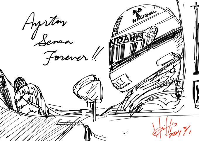 セナに、そして80年後半～90年前半のF1にはまったのは没後10年の頃でした。
学生時代、講義ノートの中は写経のようにセナの絵ばかり描いてた時期がありました✍
あなたの走りを生で観たかったと今でも思っています。

#アイルトン・セナ 
#AyrtonSenna 
#F1 