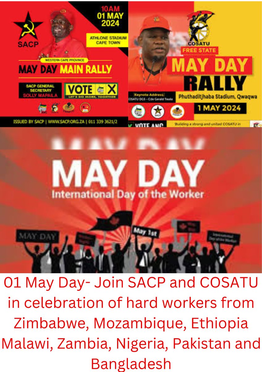 May Day 

#PrioritizeHiringSouthAfricans

#UnemployedAgricGraduates

#UnemployedDoctors

#UnemployedTeachers

#UnemployedGraduates

#UnemployedEngineers