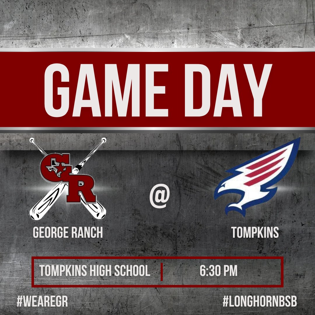 Lookin' to start strong.

🆚 Tompkins
⏰ 6:30 PM
🏟️ Tompkins High School
🎟️ vancoevents.com/us/events/land…
📻 grhsiradio.com/listen-to-grhs…

#WeAreGR #LonghornBSB

@pinkpatterson @CoachADutch @CoachCaseyVogt @GRHSIRadio @GRHSABC2 @fbheraldsports @6ATxHSBaseball