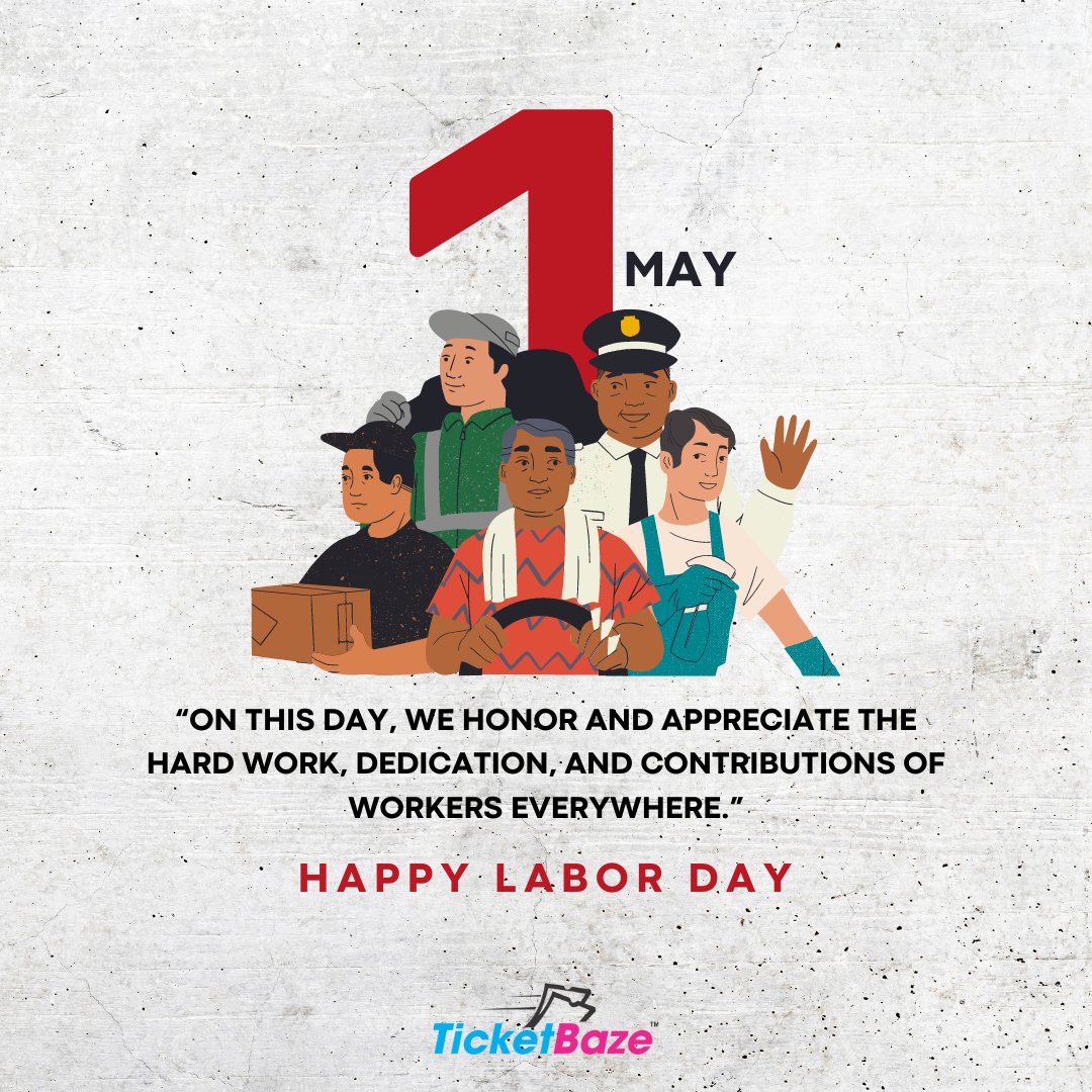 Happy Labor Day to all the hardworking individuals out there! 🛠️ Today is all about celebrating YOU! 

At Ticket Baze, we recognize and appreciate your dedication. Enjoy your well-deserved day off! 🎈 #LaborDay #WorkersDay #TicketBaze
