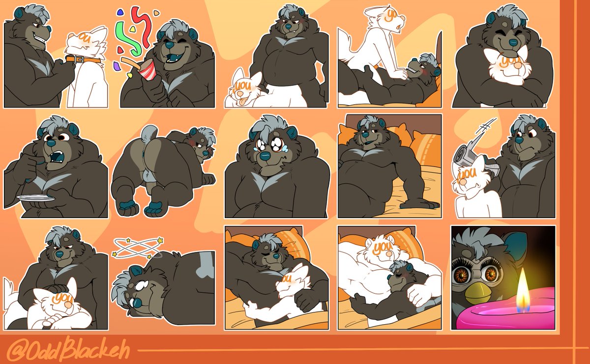 More bear sticker commissions for <a href="/BoneBurr/">Rowan 🔜FC</a> ft. cursed furby xD