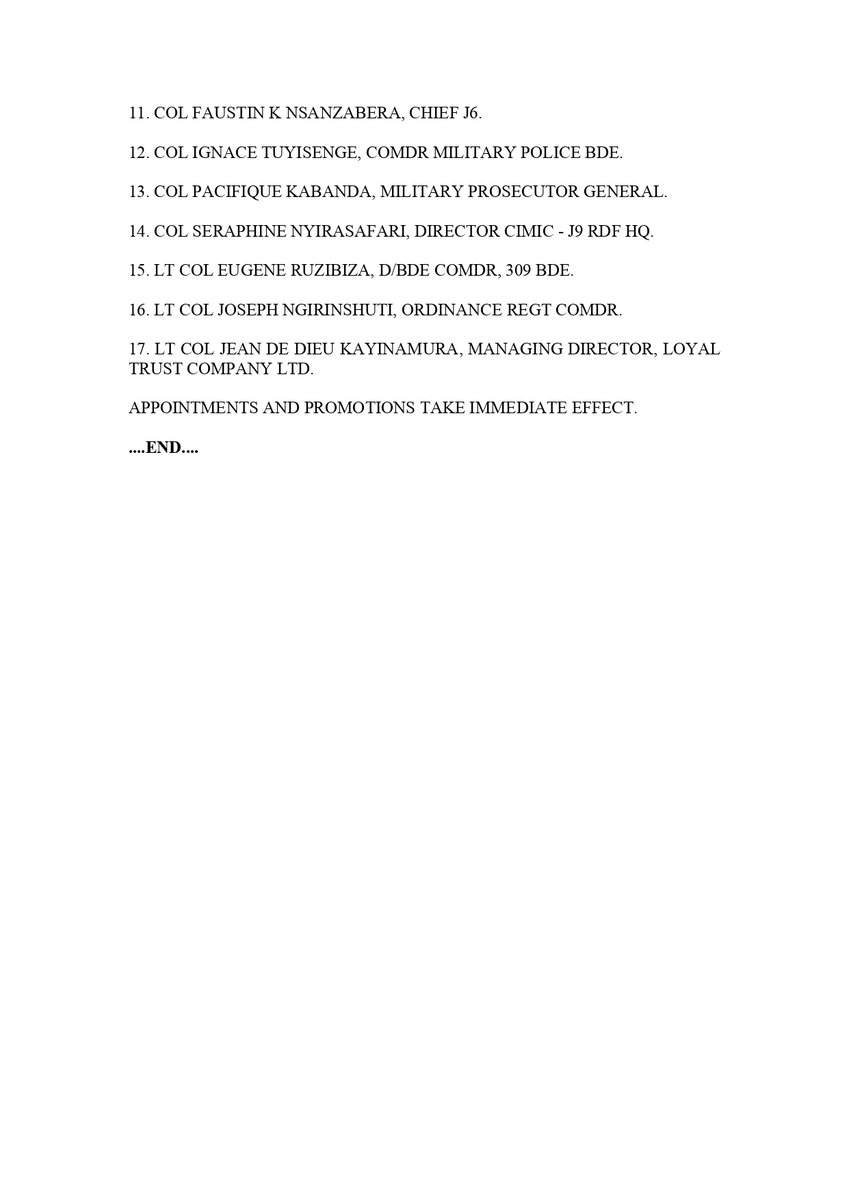 🚨AMAKURU MASHYA🚨 Perezida Kagame akaba n'Umugaba w'Ikirenga w'Ingabo z'u Rwanda yemeje ishyirwaho ry'Icyiciro cy'Ingabo z'u Rwanda zishinzwe ibijyanye n'Ubuzima. Umukuru w'Igihugu akaba yanashyizeho ubuyobozi bw'iki cyiciro, buyobowe na Major General Dr Ephrem Rurangwa. Ni…