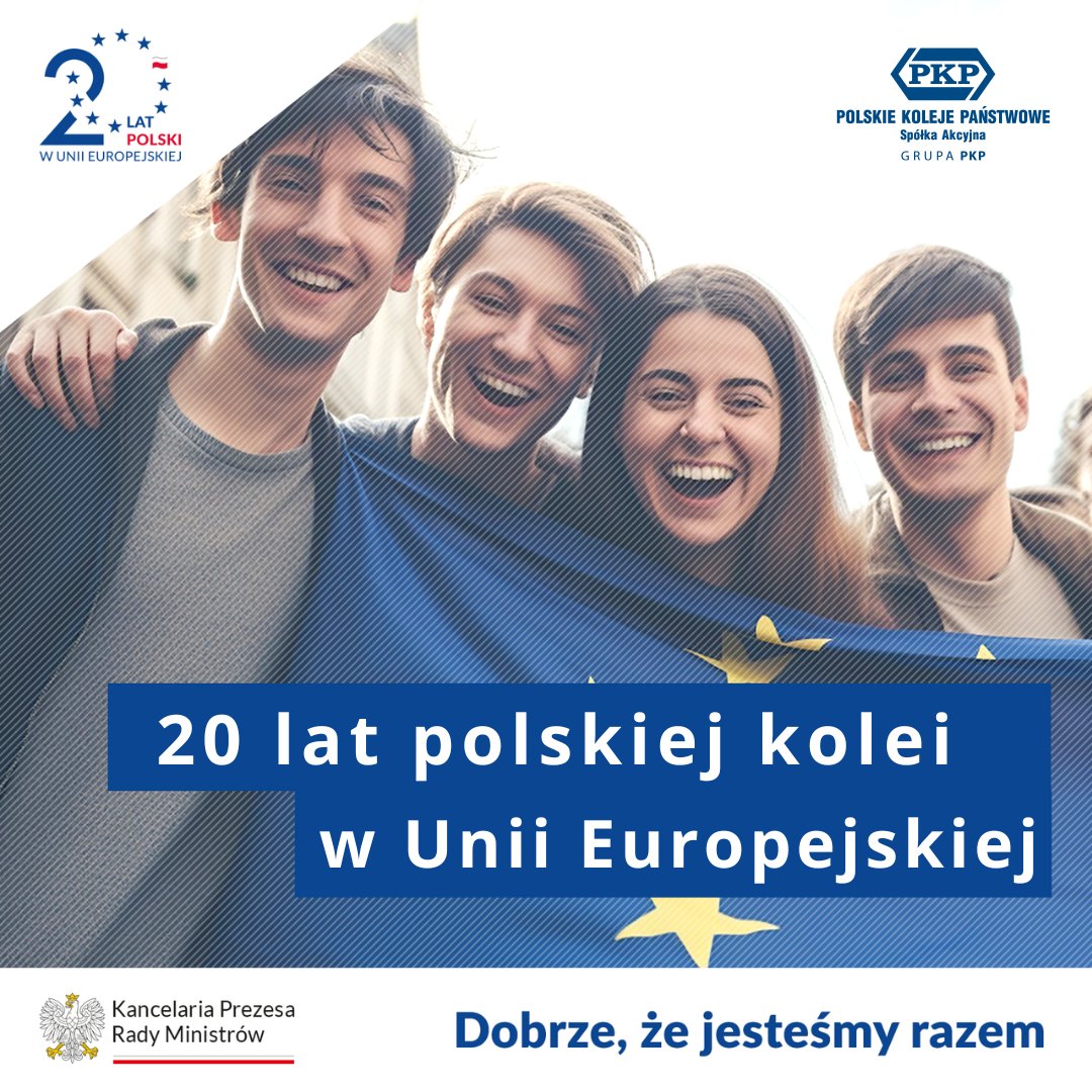 🚆🇪🇺 Dziś świętujemy 20-lecie polskiej kolei w #UE! 🎉 1 maja to nie tylko dzień, w którym Polska wstąpiła do UE, ale także moment, który odmienił kolejową rzeczywistość. Zmieniamy się zawsze z myślą o Was! 💖 Dobrze, że jesteśmy razem podczas tej podróży! 🚂 #dobrzeRazemwUE