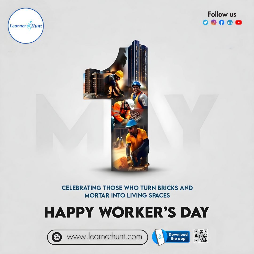 Happy Labour Day! 👷‍♂️Let's celebrate the hard work and dedication of workers everywhere. 💼

Kindly connect with us@
🌐 buff.ly/48Ux3g6
📲+91- 8860077807
.
.
.
#learnerhunt #LabourDay #WorkHardPlayHard #ThankYouWorkers #MayDay