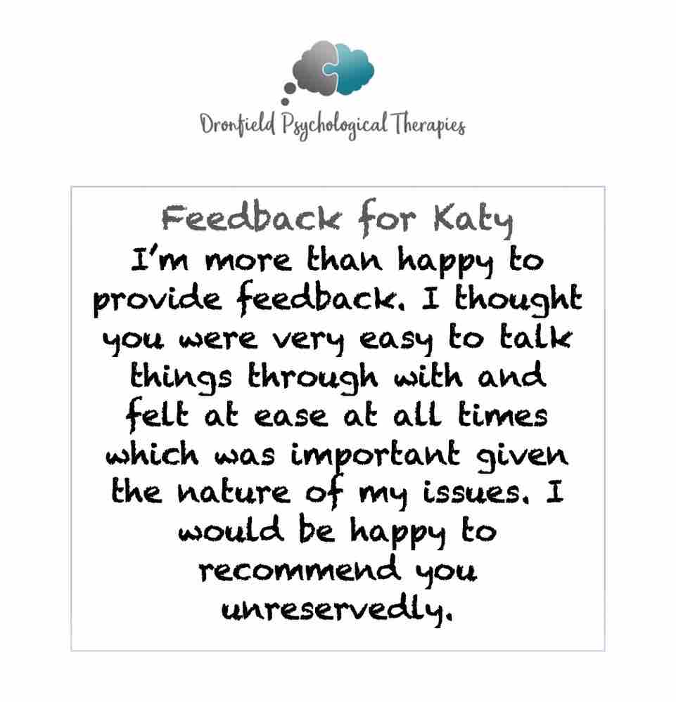 ⭐️ Feedback for Katy ⭐️ #counselling #IntegrativePsychotherapy #IntegrativeCounselling #ClientFeedback #testimonial #HappyCustomer #IntegrativeCounsellor #IntegrativePsychotherapist #anxiety #depression #AProblemSharedIsAProblemHalved #AnxietyHelp #DepressionHelp